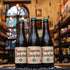 Botella de Trappistes Rochefort 8, una Belgian Strong Dark Ale elaborada por la Abbaye Notre-Dame de Saint-Rémy en Bélgica. La etiqueta es sencilla con el número 8 en verde. Presenta un ABV de 9.2%, con aromas a frutos oscuros, caramelo y especias. Sabores a pasas, higos y chocolate. Ideal para acompañar carnes rojas, quesos fuertes y postres de frutos secos.